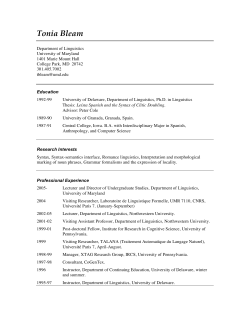 CV () - UMD Linguistics