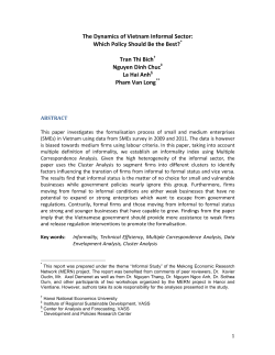 The Dynamics of Vietnam Informal Sector