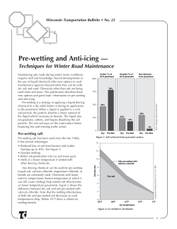 Pre-wetting and Anti-icing - UW