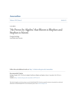 "He Proves by Algebra" that Bloom is Blephen and Stephen is Stoom