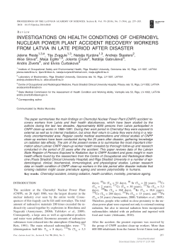 INVESTIGATIONS ON HEALTH CONDITIONS OF CHERNOBYL