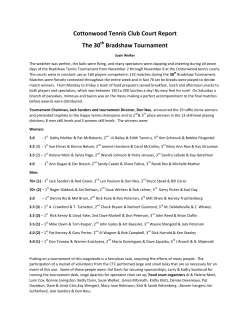 Cottonwood Tennis Club Court Report The 30 Bradshaw Tournament