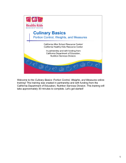 Culinary Basics - CASRC and CHKRC Online Trainings