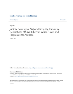 Judicial Scrutiny of National Security: Executive Restrictions of Civil