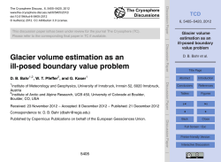 Glacier volume estimation as an ill-posed boundary value