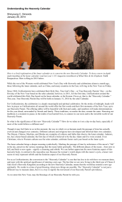 Understanding the Heavenly Calendar