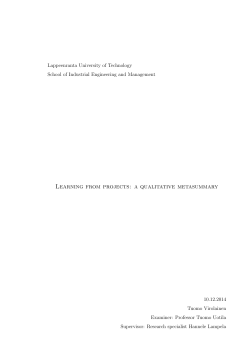 Learning from projects: a qualitative metasummary
