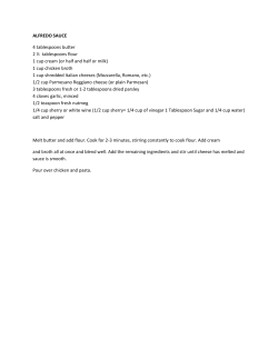 ALFREDO SAUCE 4 tablespoons butter 2 &frac12; tablespoons flour 1 cup