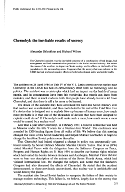 Chernobyl: the inevitable results of secrecy