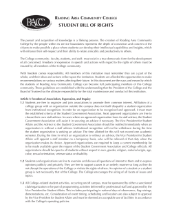 Student Bill of Rights - Reading Area Community College