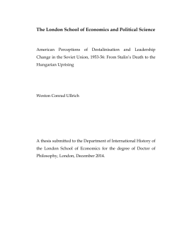 American perceptions of destalinisation and leadership change in