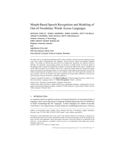 Morph-Based Speech Recognition and Modeling of Out