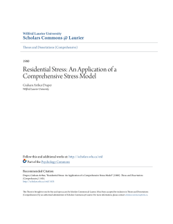 Residential Stress: An Application of a Comprehensive Stress Model