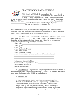 Hangar/Tie-down Lease Agreement THIS AGREEMENT, is entered