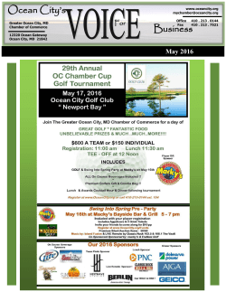 May 2016 E-Newsletter - Ocean City Chamber of Commerce