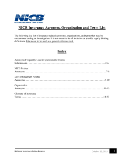 NICB Insurance Acronym, Organization and Term