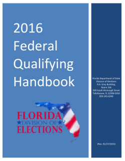 2016 Federal Qualifying Handbook - Florida