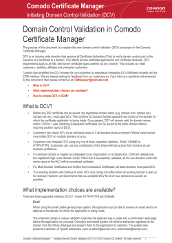 Domain Control Validation in Comodo Certificate