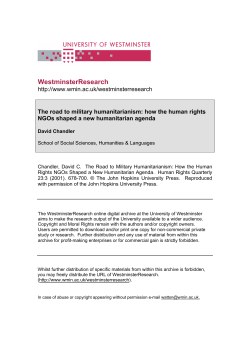 Chapter 3 - The Development of the Interventionist Discourse