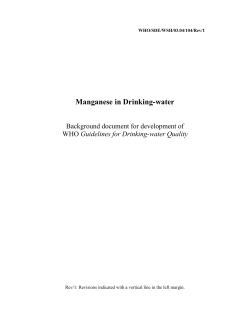 Manganese in Drinking-water