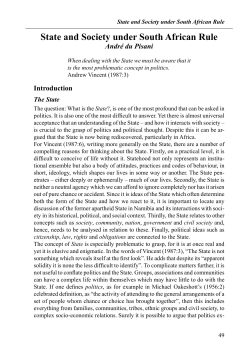 State and Society under South African Rule