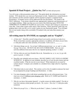 Spanish II Final Project: &iquest;Qui&eacute;n Soy Yo?
