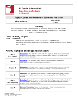 Experiencing Eclipses - Columbus City Schools