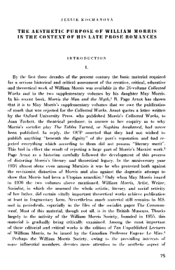 THE AESTHETIC PURPOSE OF WILLIAM MORRIS IN THE