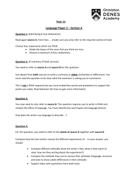 English Language Paper 2 Section A revision/practice