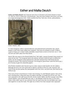 Esther and Malka Deutch - CANDLES Holocaust Museum