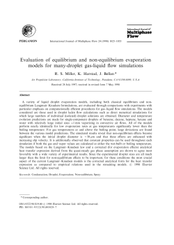 Evaluation of equilibrium and non-equilibrium evaporation models