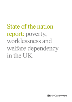 poverty, worklessness and welfare dependency in the UK