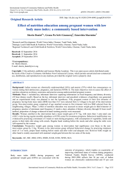 Effect of nutrition education among pregnant women with low body