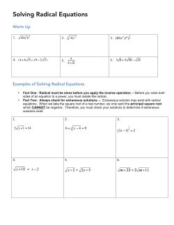 Solving Radical Equations