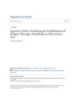 Agostini v. Felton: Redefining the Establishment of Religion Through