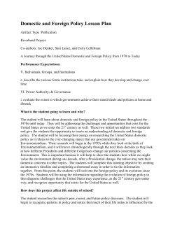 Domestic and Foreign Policy Lesson Plan