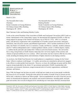 March 8, 2016 The Honorable Bob Corker The Honorable Ben