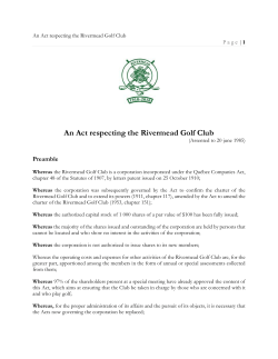 An Act respecting the Rivermead Golf Club
