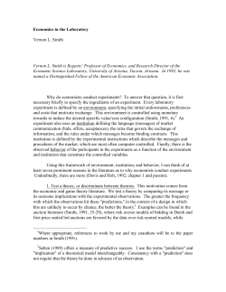 Economics in the Laboratory