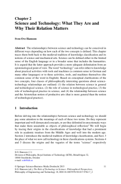 Science and Technology: What They Are and Why Their Relation