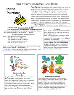 Small Group Piano Lessons at After School