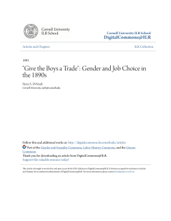 "Give the Boys a Trade": Gender and Job Choice in the 1890s