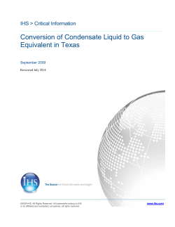 Conversion of Condensate Liquid to Gas Equivalent