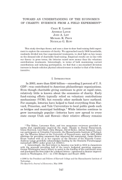 TOWARD AN UNDERSTANDING OF THE ECONOMICS OF