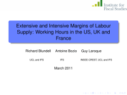 Extensive and Intensive Margins of Labour Supply: Working Hours