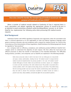 How does DataFile handle the transferring of medical records for the