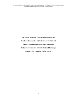 The Impact of Federal German Intelligence Service