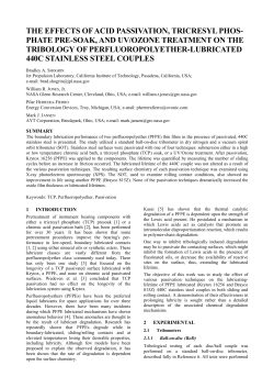 The Effects of Acid Passivation, Tricresyl Phosphate Pre