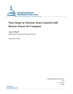 Next Step in Nuclear Arms Control with Russia