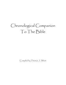 Chronological Companion To The Bible
